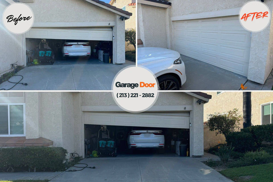 Before and after: garage door repair Avenal, CA